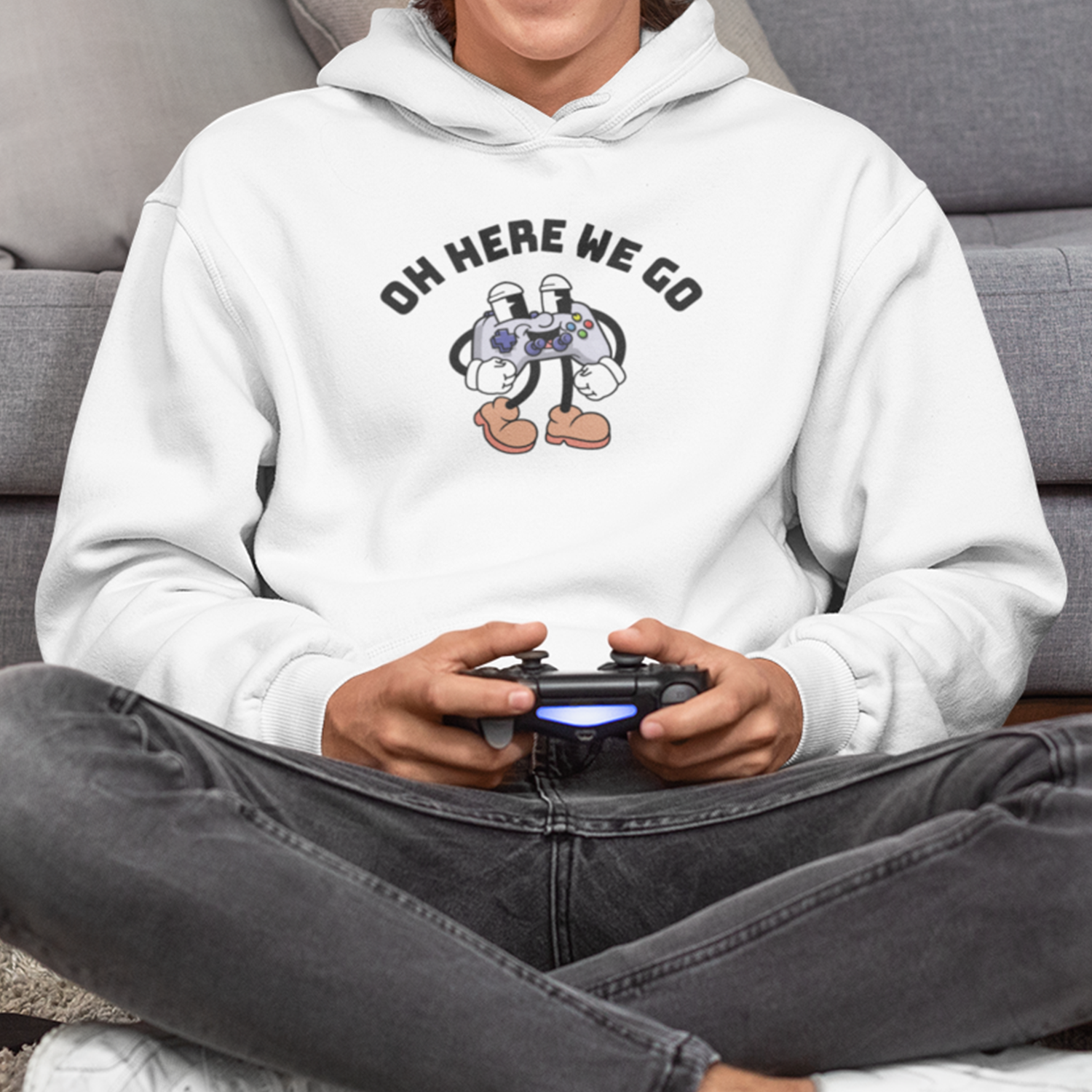 OH HERE WE GO UNISEX HEAVY BLEND HOODED SWEATSHIRT