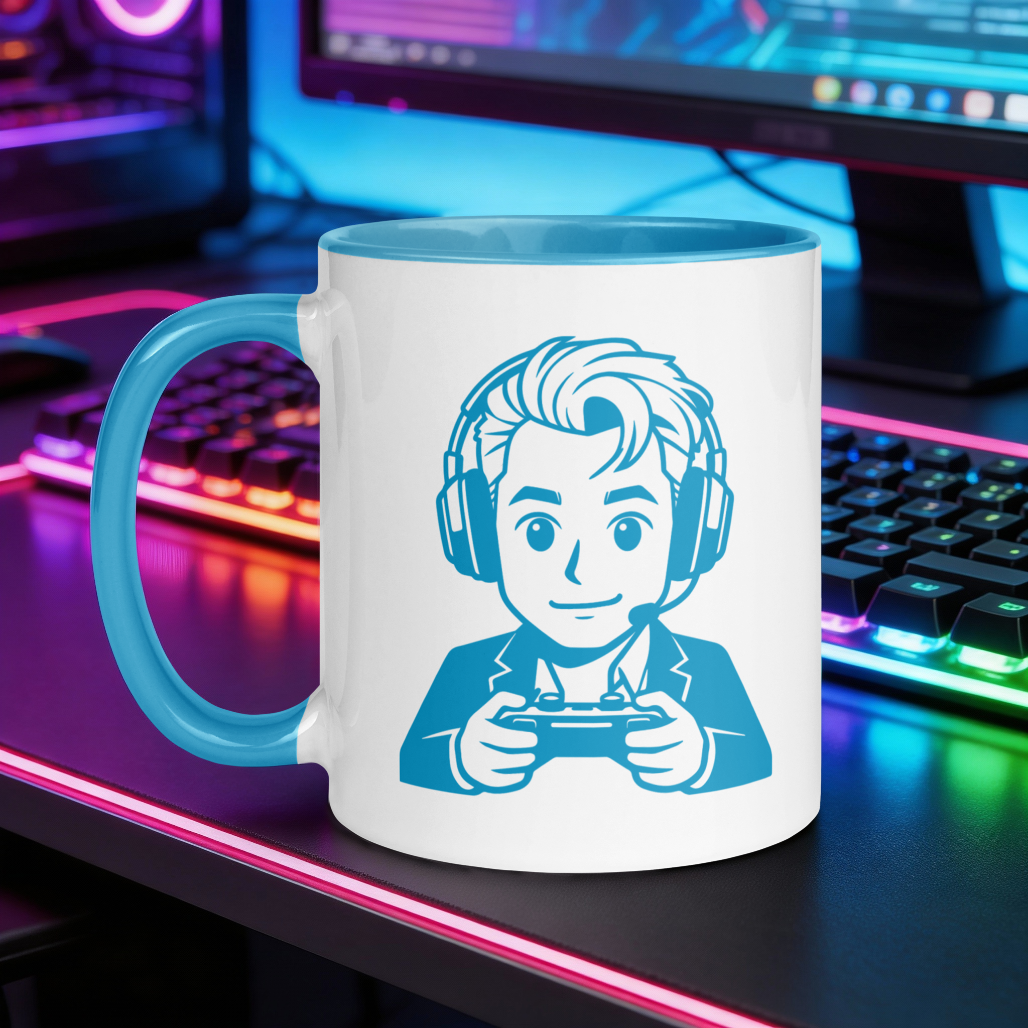 LEWIS BLOGS GAMING BADGE 11 & 15OZ. CERAMIC TWO TONE MUGS