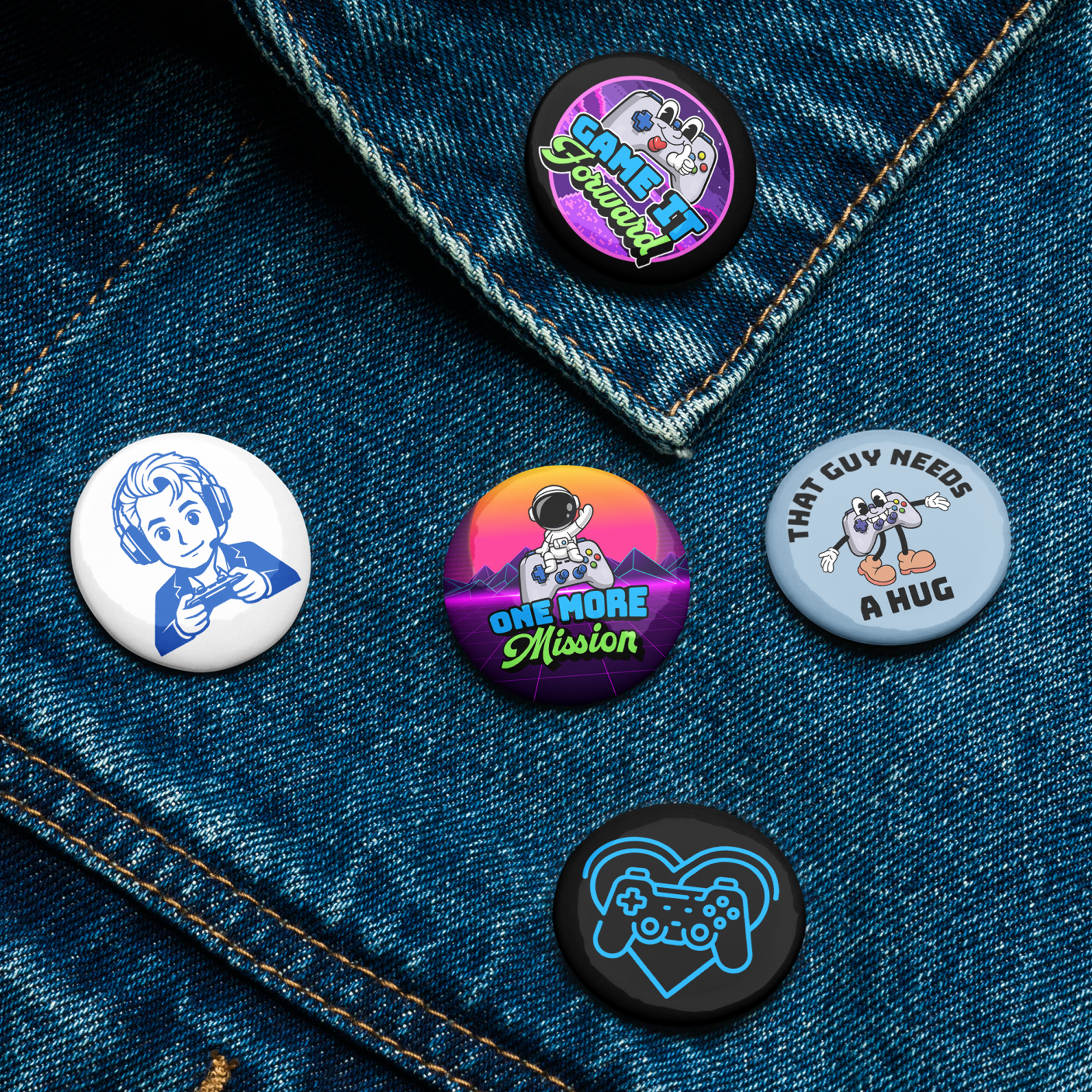 LEWIS BLOGS GAMING SET OF PIN BUTTONS (QTY: 5)