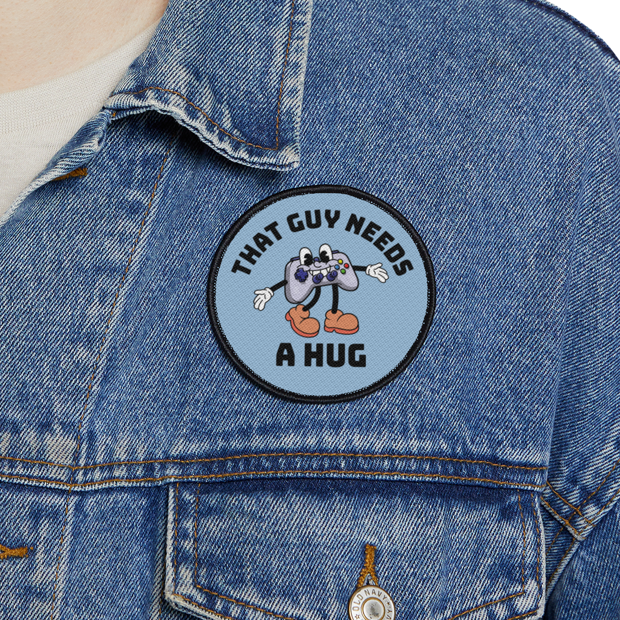 THAT GUY NEEDS A HUG SUBLIMATED IRON-ON PATCHES (3" x 3")